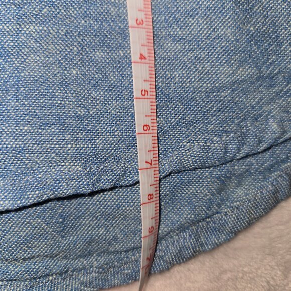 ORVIS Shirt Women’s Button Up Blouse Top Long Sleeve Linen Blend Blue XL - Picture 12 of 12